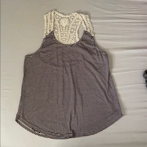 Lace back tank top